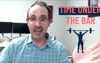 bradley speaking with text "time under the bar"