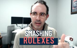 bradley with text smashing rolexes