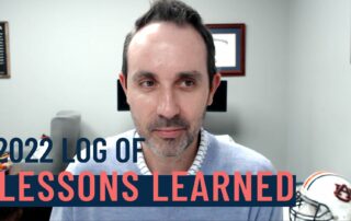 Bradley talking with text "2022 log of lessons learned"