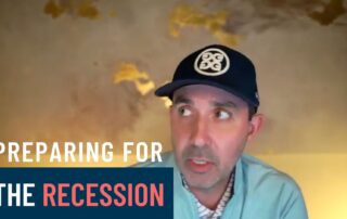 image of bradley speaking with text "preparing for the recession"